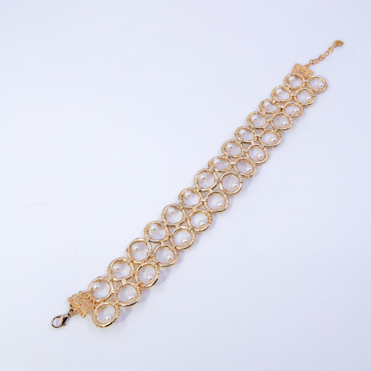 CHOKER AROS DOBLES POMERANIA PERLA