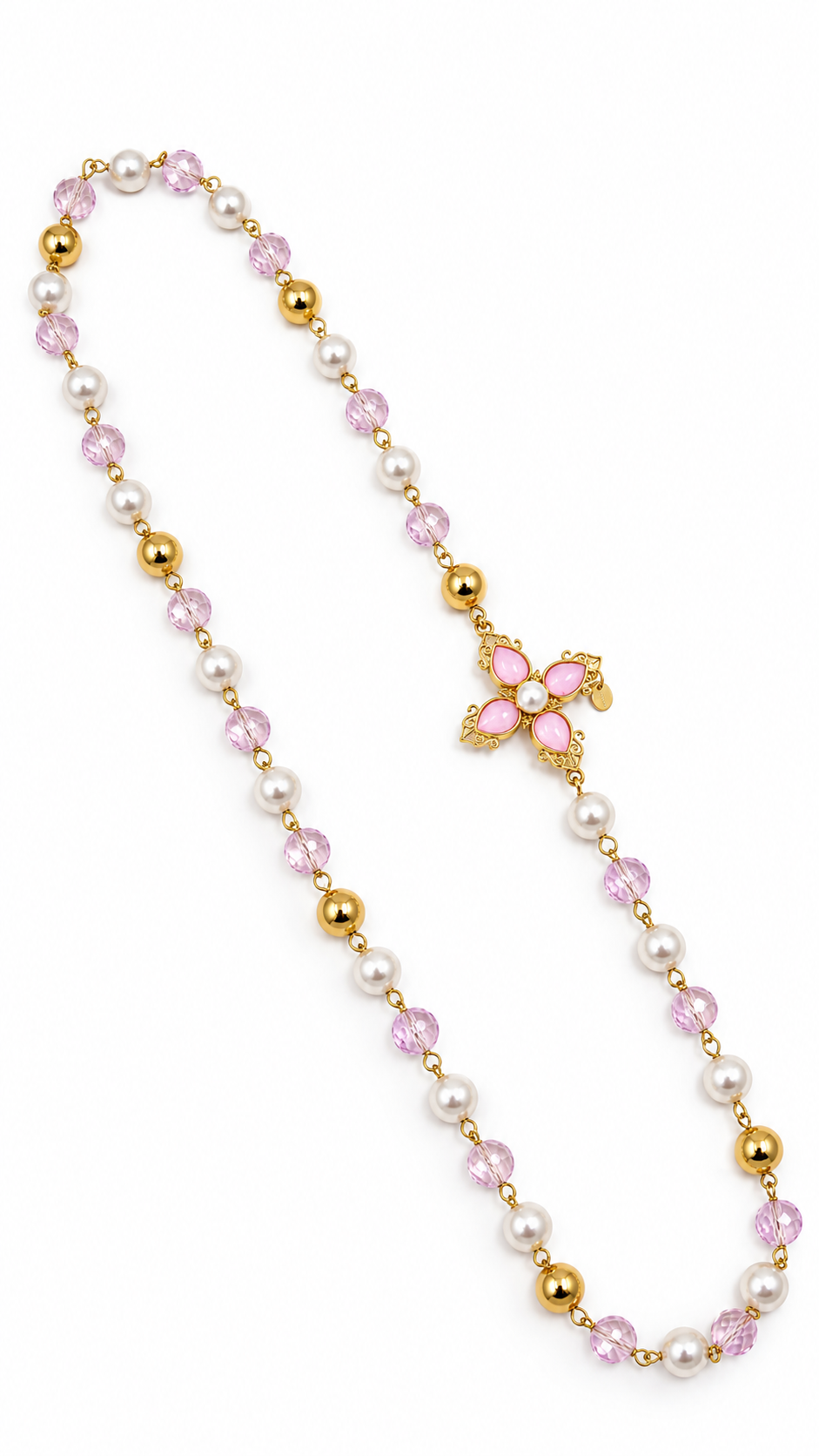 COLLAR ROSA CON CRUZ