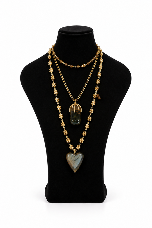 COLLAR CORAZON POMERANIA AMBAR