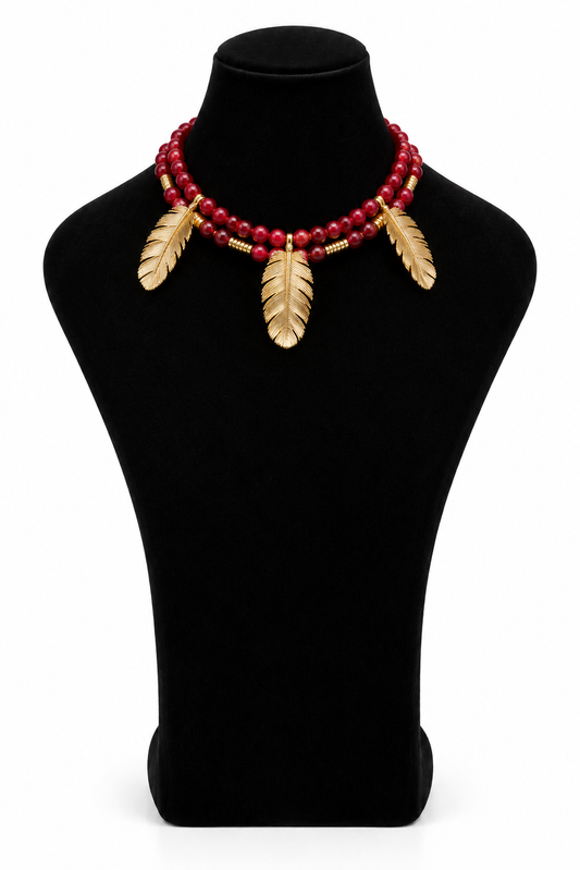 SET COLLAR CON PLUMAS