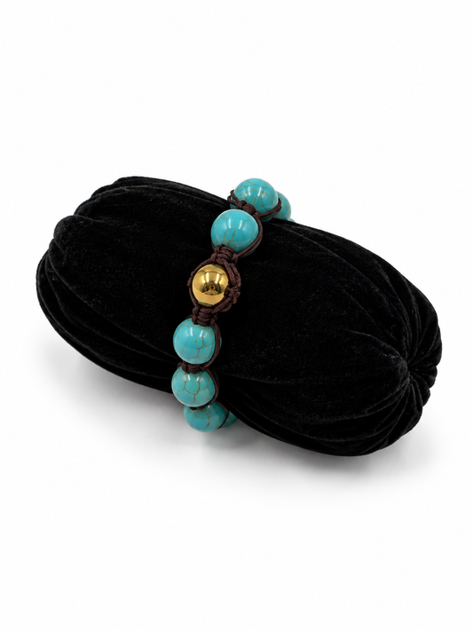 BRAZALETE TEJIDO TURQUESA