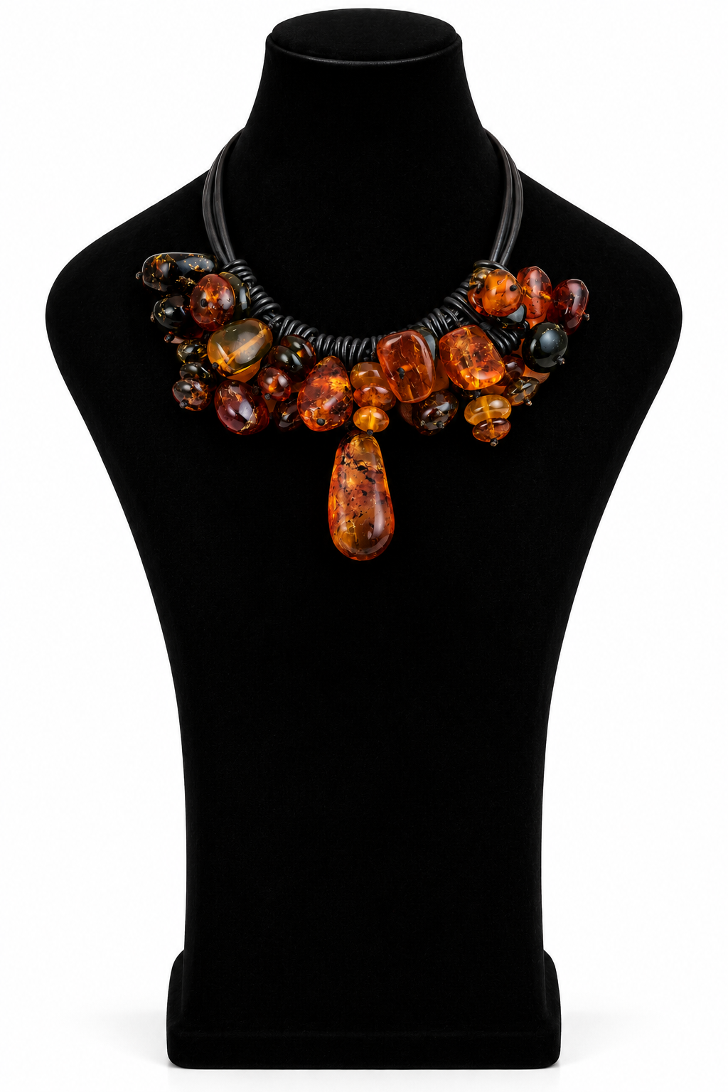 COLLAR ÁMBAR Y CUERO