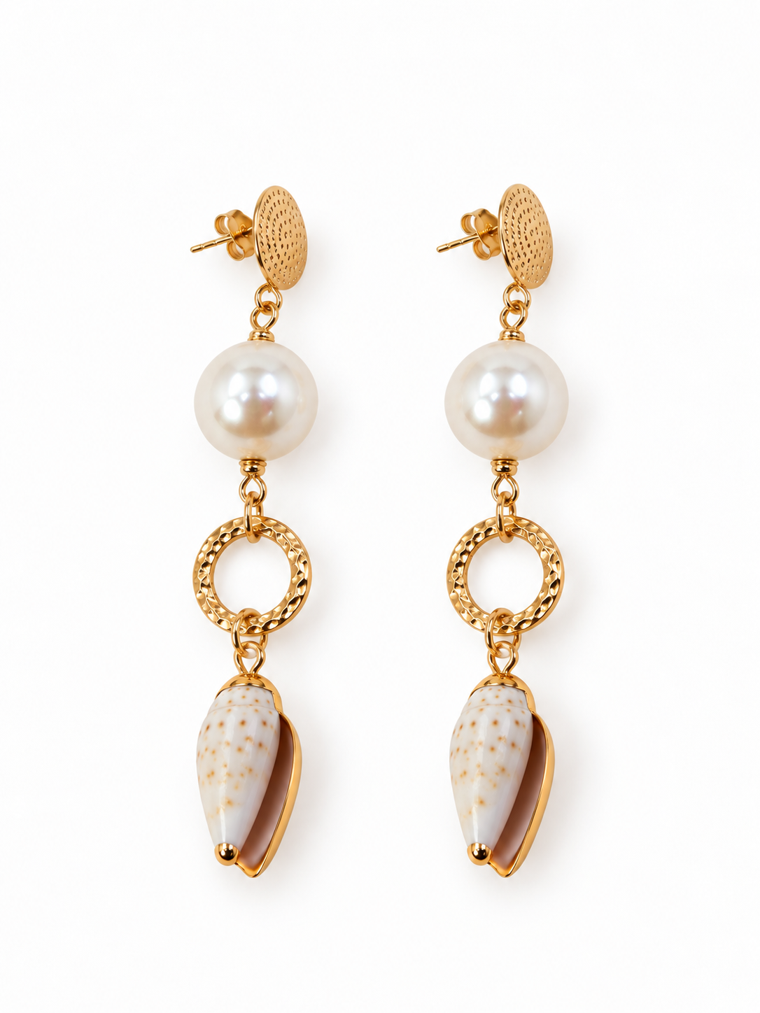 ARETES CONCHA MARINA
