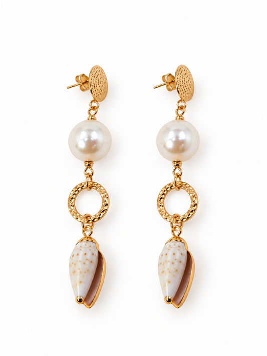 ARETES CONCHA MARINA