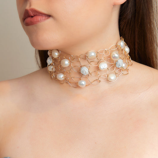 CHOKER TEJIDO OLA DE MAR